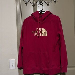 The North Face Maroon Hoodie with Black Logo